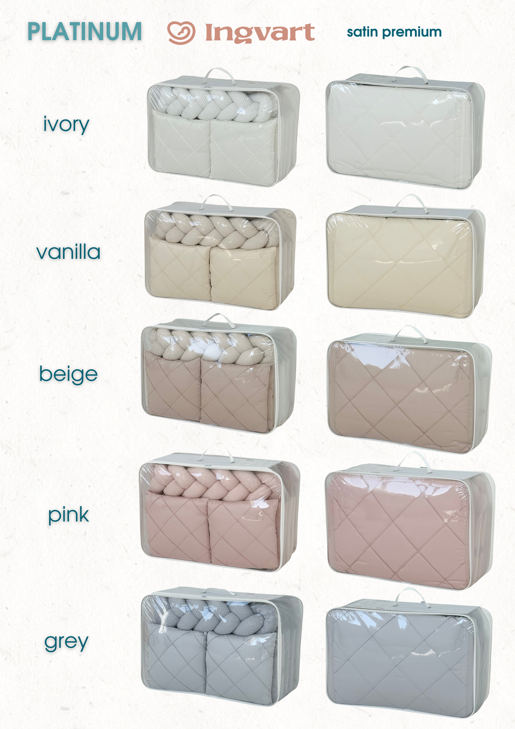 Set de Textil Premium Ingvart Platinum | 100% Satén de Algodón